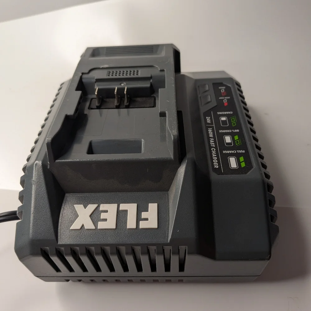 Flex 24V 160W Fast Charger (FX0411). Provides up to 50% faster charging compare